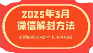 2025年3月微信解封方法 最新跳辅助核对技术【小伙伴亲测】-七七项目网