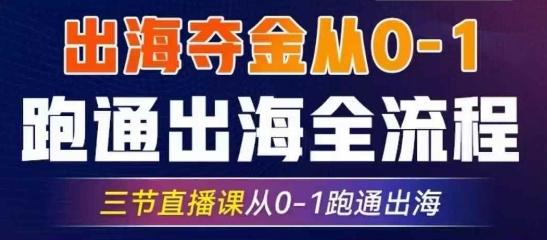 2025出海夺金从0-1跑通出海全流程，三节直播课从0-1跑通出海，教你用AI跑通全流程-七七项目网