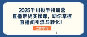 2025千川投手特训营：直播带货实操课，助你掌控直播间引流与转化！-七七项目网