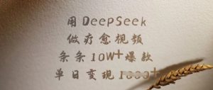 用DeepSeek做疗愈视频，条条10W+爆款，单日变现多张-七七项目网