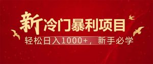 项目名称:每天一小时,轻松到手1000,冷门赚钱项目!-七七项目网