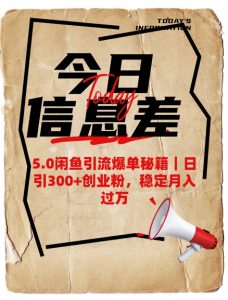 5.0闲鱼引流爆单秘籍,日引300+创业粉,稳定月入过W-七七项目网