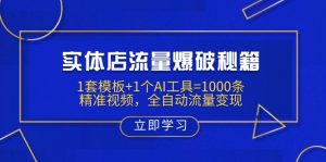 实体店流量爆破秘籍:1套模板+1个AI工具=1000条精准视频,全自动流量变现-七七项目网