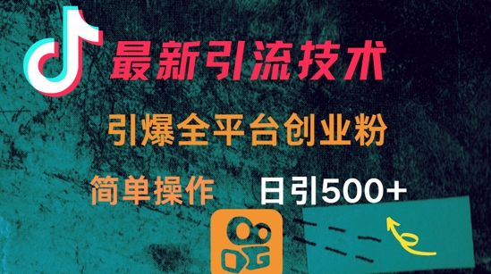 最新引流方法，引爆全平台的一个创业粉，简单操作日引300+-七七项目网