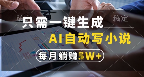 只需一键生成，AI全自动写小说，可一键生成120w字，每月躺着收益过1w+【揭秘】-七七项目网