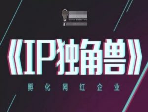 IP独角兽，孵化网红企业，ip教程-七七项目网