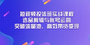 短视频投流班实战课程,选品剪辑与账号运营,突破流量池,高效带货变现-七七项目网