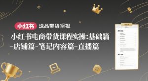 小红书电商带货课程实操:基础篇-选品篇-店铺篇-笔记内容篇-直播篇-七七项目网