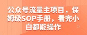 公众号流量主项目，保姆级SOP手册，看完小白都能操作-七七项目网