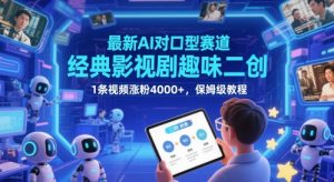 最新AI对口型赛道，经典影视剧趣味二创，1条视频涨粉4000+，保姆级教程-七七项目网
