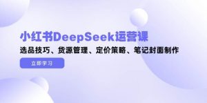 小红书DeepSeek运营课，选品技巧、货源管理、定价策略、笔记封面制作-七七项目网
