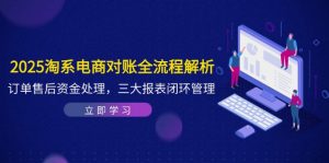 2025淘系电商对账全流程解析,订单售后资金处理,三大报表闭环管理-七七项目网
