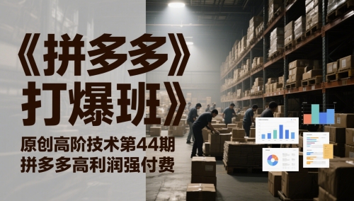 《拼多多打爆班》原创高阶技术第44期，拼多多高利润强付费-七七项目网