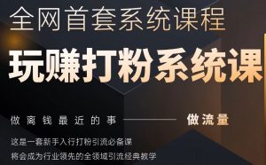 2025行业首套全网全域打粉系统神课,做流量做离钱最近的事,一套新手入行打粉引流必备课-七七项目网