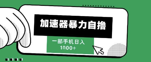 205新风口，加速器暴力自撸，单机日入1k+【揭秘】-七七项目网