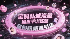 宝妈私域流量操盘手训练营，宝妈粉精准引流-七七项目网