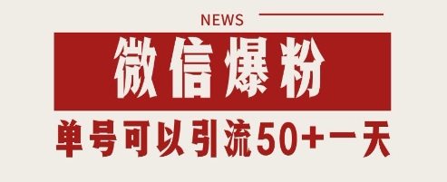 微信爆粉，私域暴力引流打法日引千粉 单号日进50+【揭秘】-七七项目网