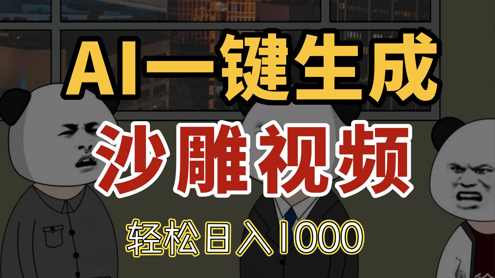 AI一键生成沙雕视频，一条视频千万播放，轻松日入1000-七七项目网