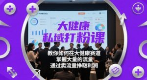 大健康私域打粉课,教你如何在大健康赛道,掌握大量的流量,通过卖流量挣取利润-七七项目网