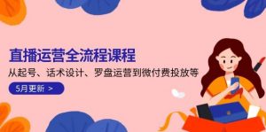 直播运营全流程课程-5月更新：从起号、话术设计、罗盘运营到微付费投放等-七七项目网