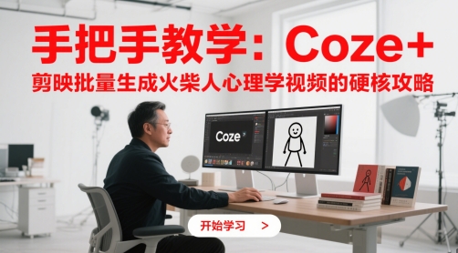 手把手教学：Coze + 剪映批量生成火柴人心理学视频的硬核攻略-七七项目网