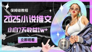 2025小说推文最新玩法，推文保姆级教程，小白7天收益1w+-七七项目网