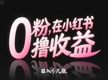 0粉在小红书撸收益，日入几张-七七项目网