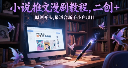 小说推文漫剧教程，二创+原创开头，最适合新手小白项目-七七项目网