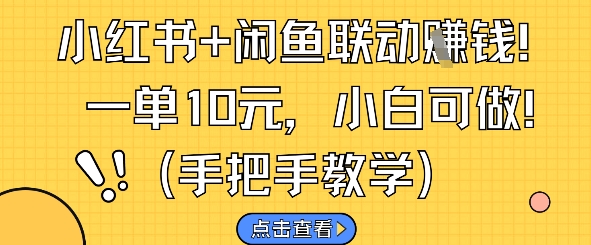 小红书+闲鱼联动挣钱，一单10元，小白可做-七七项目网