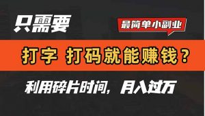 只需要打字，打码，就能赚钱？简单的赚钱小副业，利用碎片时间，月入过万-七七项目网