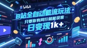 B站全自动截流玩法只要你有同行就能获客，日变现1k+【揭秘】-七七项目网