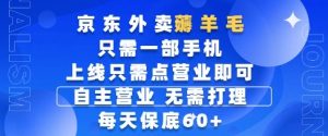 京东外卖薅羊毛,只需一部手机随时随地皆可操作,每天上线只需动动手指点营业即可,每天60+【揭秘】-七七项目网