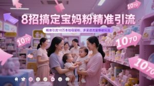 8招搞定宝妈粉精准引流,精准引流10万本地母婴粉,多渠道流量爆破玩法-七七项目网