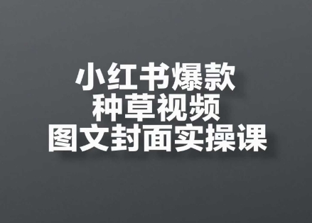 小红书爆款种草视频图文封面实操课，​开店、选品、引流、变现全流程-七七项目网