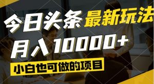 今日头条最新风口,视频掘金,小白也可月入过万,可以矩阵操作-七七项目网
