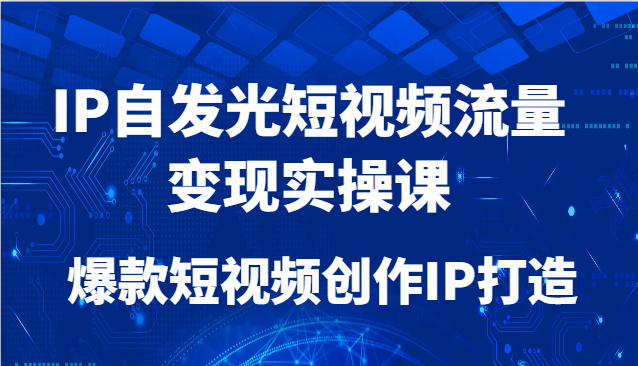 IP自发光短视频流量变现实操课，爆款短视频创作IP打造-七七项目网