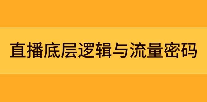 直播底层逻辑与流量密码：定位模型+案例拆解，急速流承接与数据优化全攻略-七七项目网