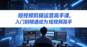 短视频剪辑运营高手课，入门到精通成为短视频高手-七七项目网