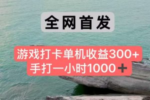 全网首发游戏打卡手打一小时1000+ 单机收益300+ 不是市面上的战神和a，全网独家脚本-七七项目网