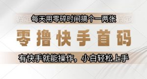 零撸快手首码，每天用零碎时间搞个一两张，有快手就能操作小白轻松上手【揭秘】-七七项目网