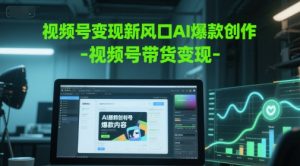 视频号变现新风口AI爆款创作-视频号带货变现-七七项目网