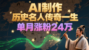 暴力起号！用AI制作历史名人传奇一生，单月涨粉24万，涨粉+变现赛道黑马来了-七七项目网