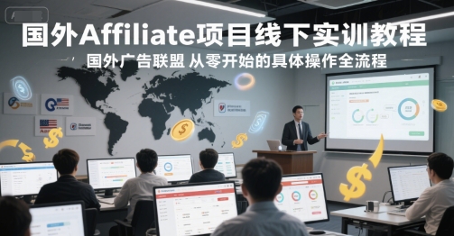 国外Affiliate项目线下实训教程，国外广告联盟从零开始的具体操作全流程-七七项目网