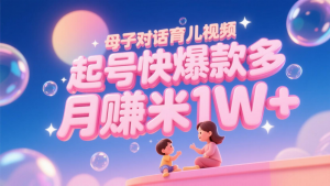 AI生成母子对话育儿类视频,起号快爆款多,小白宝妈轻松学,多渠道变现,月赚米1W+-七七项目网