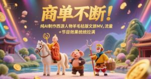 商单不断！纯AI制作西游人物羊毛毡版文旅MV，流量+节目效果统统拉满-七七项目网