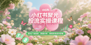 小红书聚光投流实操课程,聚光广告投放、数据分析、做高效低成本获客-七七项目网