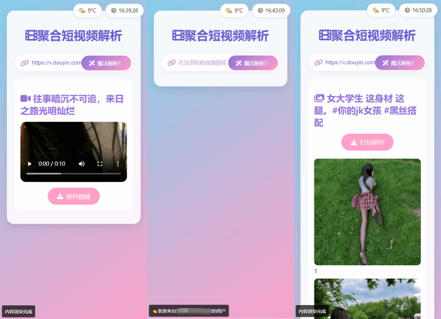 全新二次元聚合短视频解析去水印系统源码 自适应双端-七七项目网