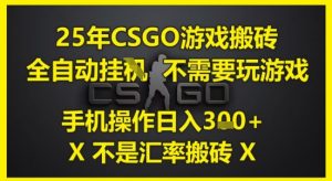 25年CSGO游戏搬砖，全自动运行，不需要玩游戏，手机操作日入3张(不是汇率搬砖)【揭秘】-七七项目网