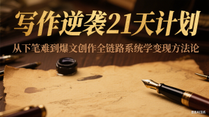 写作逆袭21天计划:从下笔难到爆文创作全链路系统学变现方法论-七七项目网