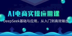 AI电商实操应用课:DeepSeek基础与应用,从入门到高效输出-七七项目网